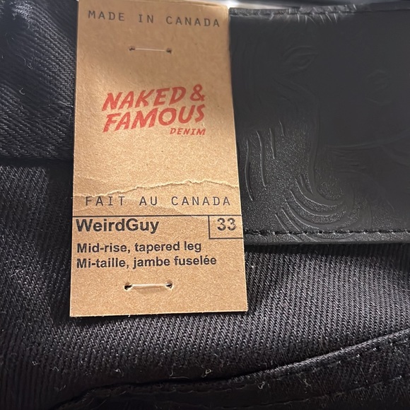 Naked & Famous Double Black Japanese Selvedge Denim in a "Weird Guy" fit. - Picture 2 of 4